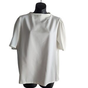 Calvin Klein Women's Cream White Top Blouse Size L NWT